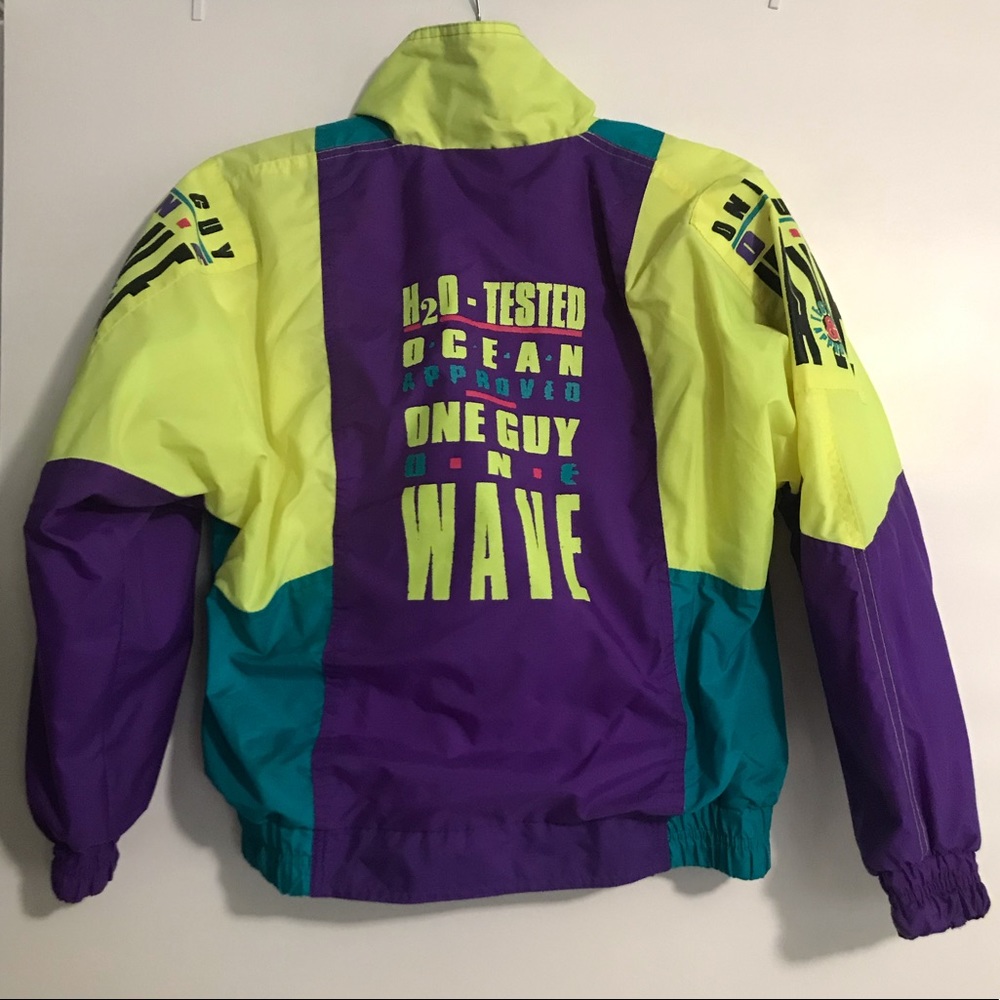 Vintage 90’s Kid’s Neon Windbreaker Surf Jacket